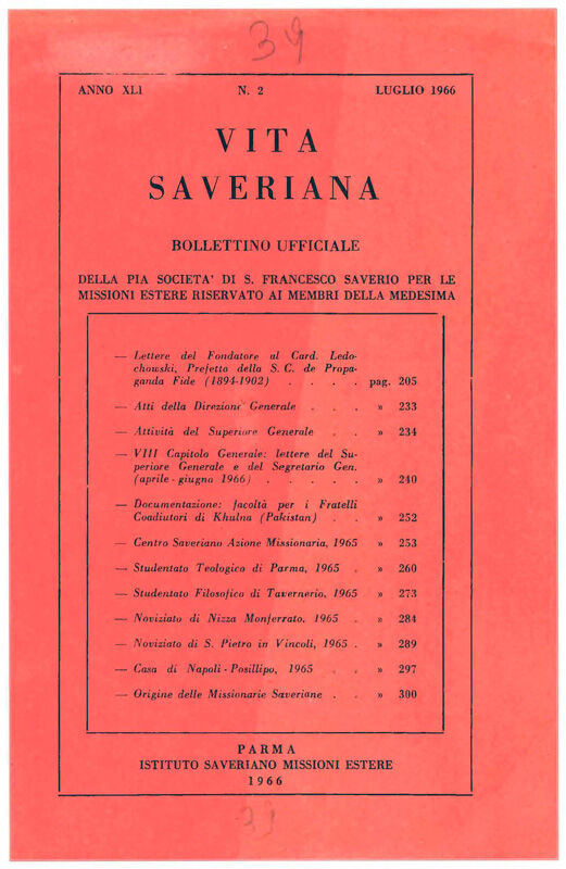 Copertina di 41.1966.02.Vita Saveriana -Luglio 1966