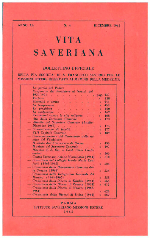 Copertina di 40.1965.04.Vita Saveriana - Dicembre 1965