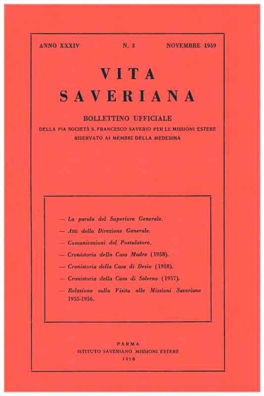 Copertina di 34.1959.03.Vita Saveriana - Novembre
