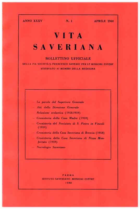 Copertina di 35.1960.01.Vita Saveriana - Aprile