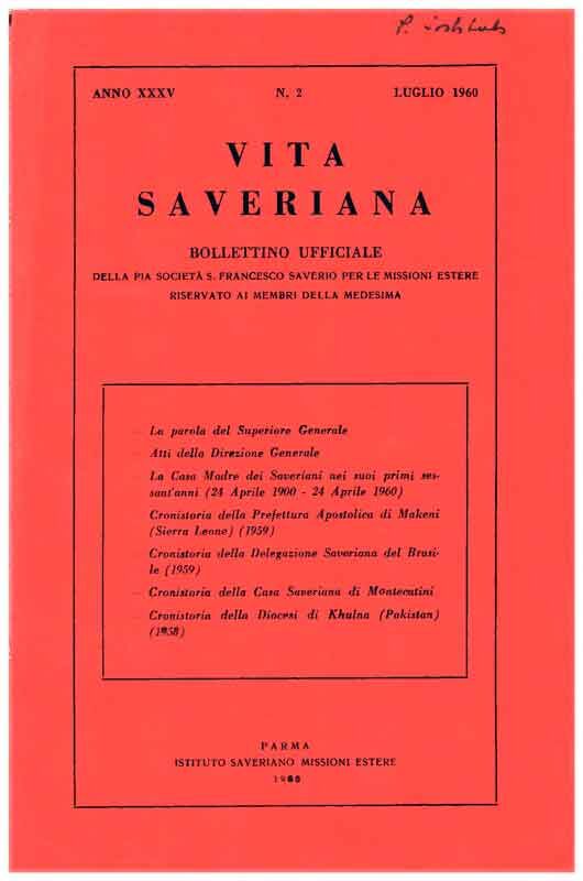 Copertina di 35.1960.02.Vita Saveriana - Luglio