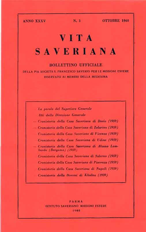 Copertina di 35.1960.03.Vita Saveriana - Ottobre