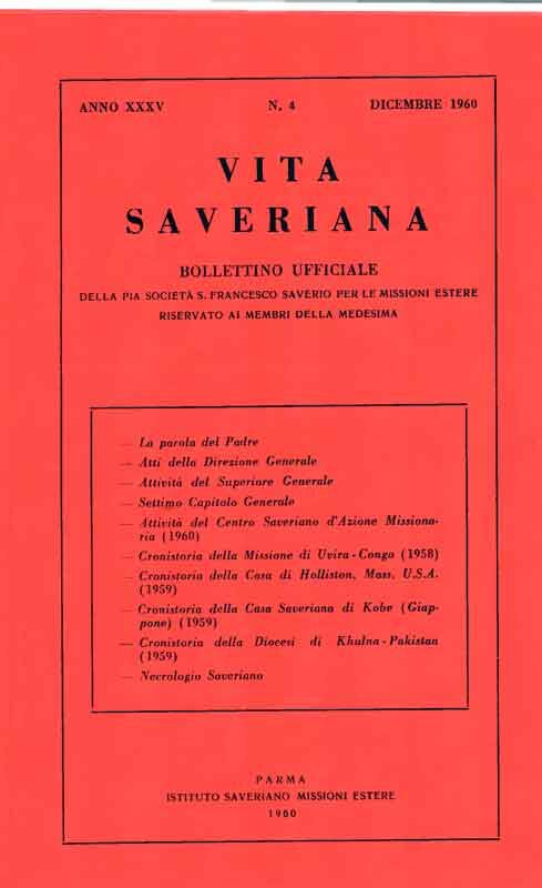 Copertina di 35.1960.04.Vita Saveriana - Dicembre