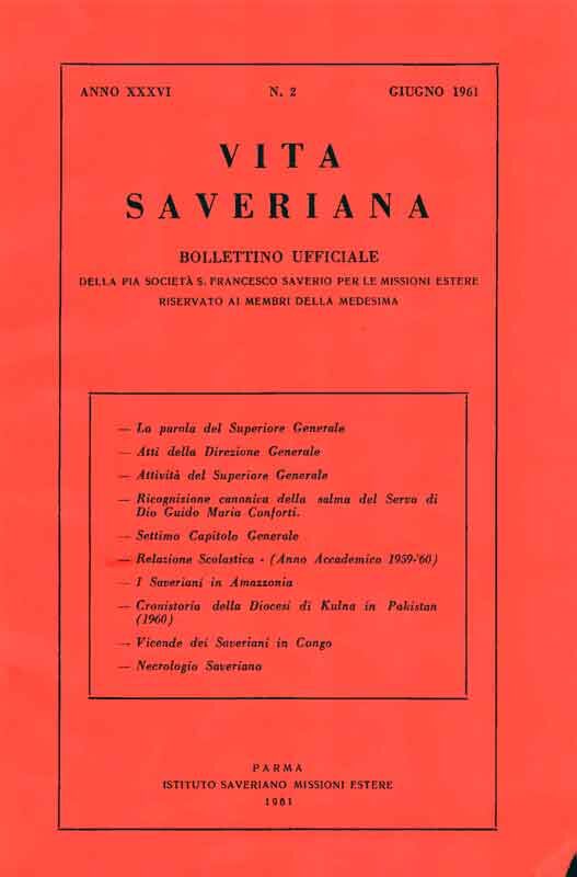 Copertina di 36.1961.02.Vita Saveriana - Giugno