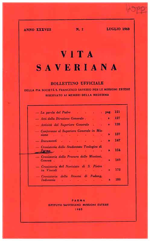 Copertina di 38.1963.02.Vita Saveriana - Luglio 1963
