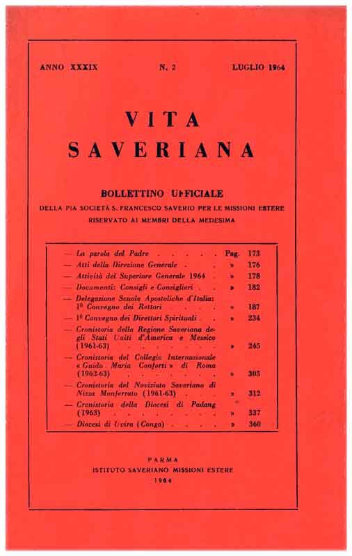 Copertina di 39.1964.02.Vita Saveriana - Luglio 1964