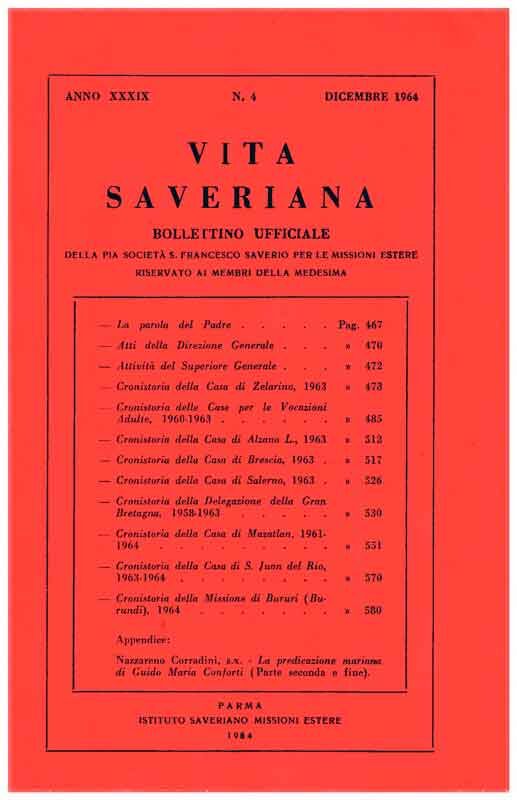 Copertina di 39.1964.04.Vita Saveriana - Dicembre 1964