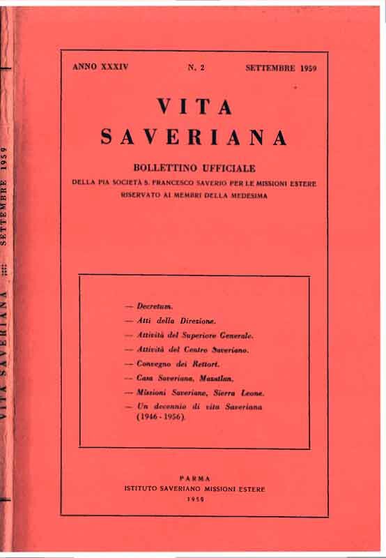 Copertina di 34.1959.02.Vita Saveriana - Settembre