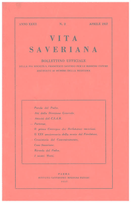 Copertina di 32.1957-02.Vita Saveriana - Aprile