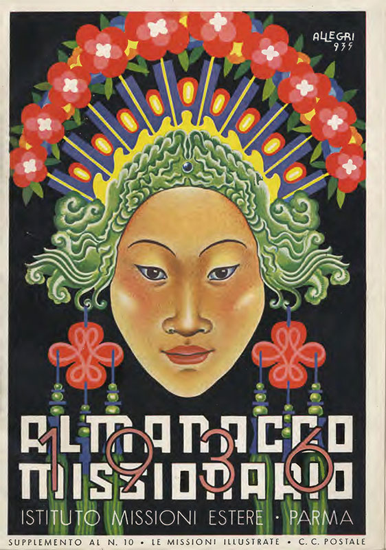 Copertina di 32.1935.13.Fede e Civiltà, Missioni Illustrate. Almanacco Missionario 1936
