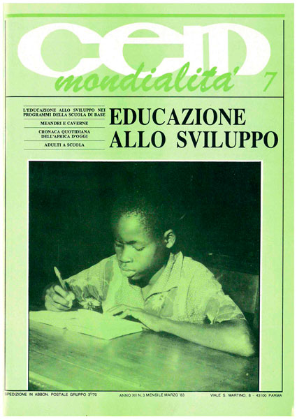 Copertina di 12.03.L'educazione allo sviluppo nei programmi della scuola di base. Meandri e caverne. Cronaca quotidiana dell'Africa d'oggi. Adulti a scuola