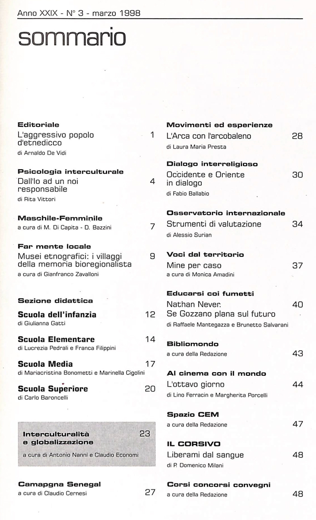 Sommario 29 03 cem marzo 1998 web