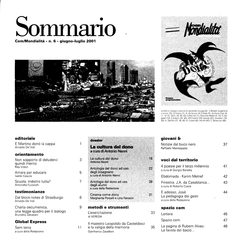 Sommario CEM GIUGNO LUGLIO 2001 web