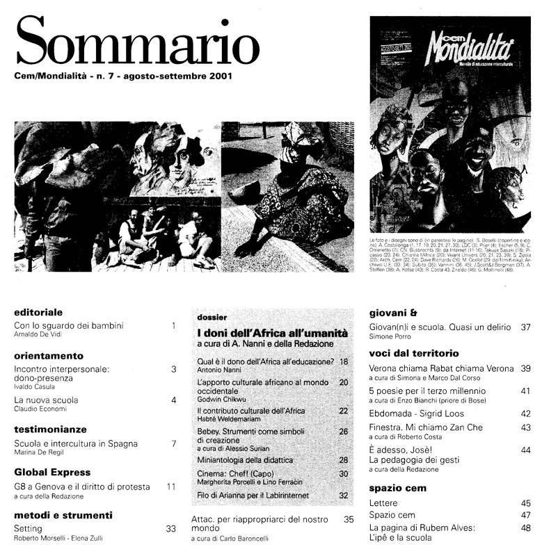 Sommario CEM AGOSTO SETT. 2001