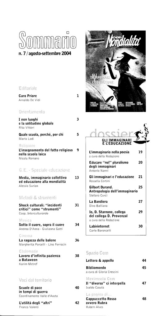 wSommario 35 07 CEM AGOSTO SETTEMBRE 2004