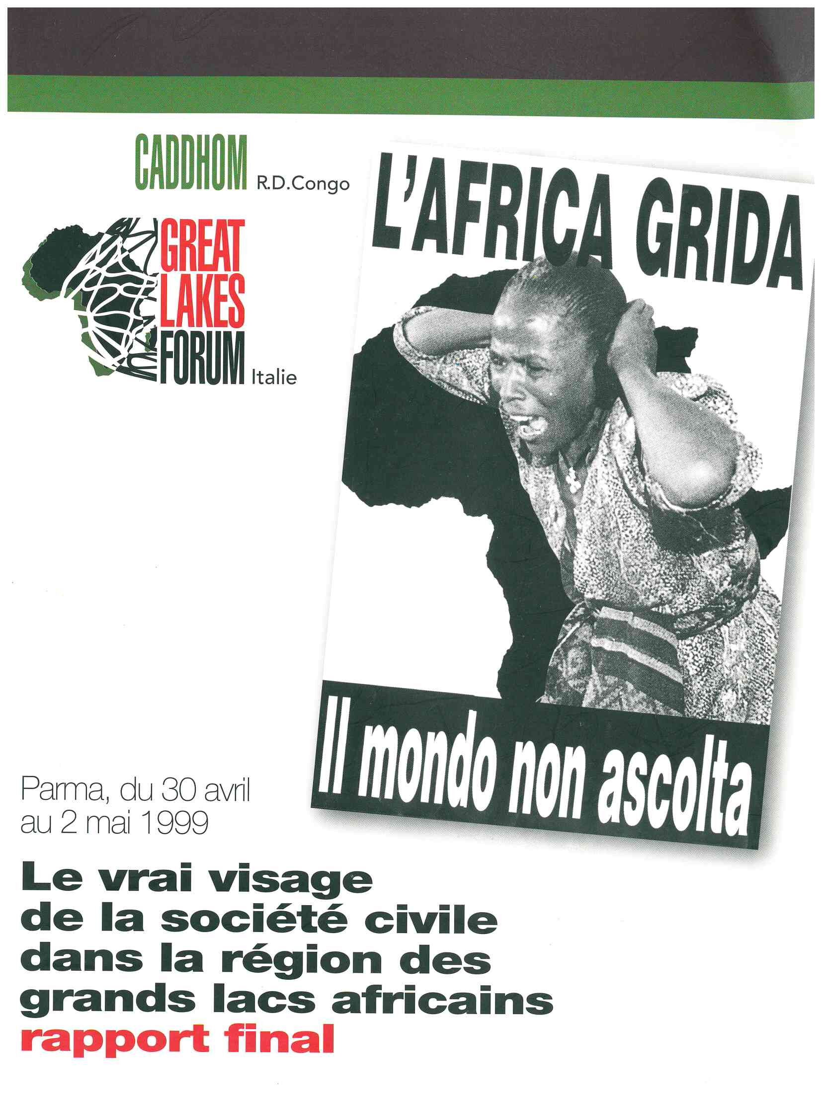 Copertina di Le vrai visage de la société civile dans la région des grands lacs africains. Rapport final