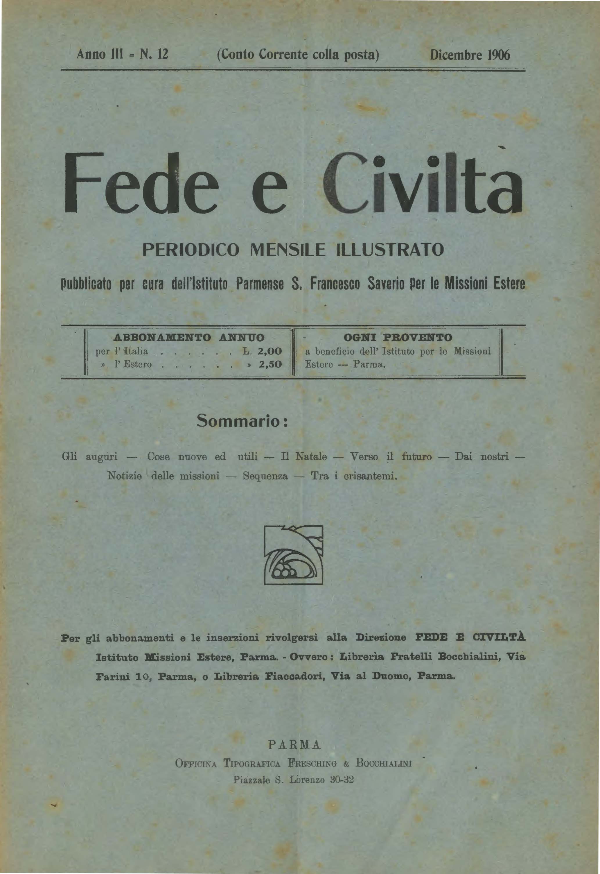 Copertina di 03.1906.12.Fede e Civiltà