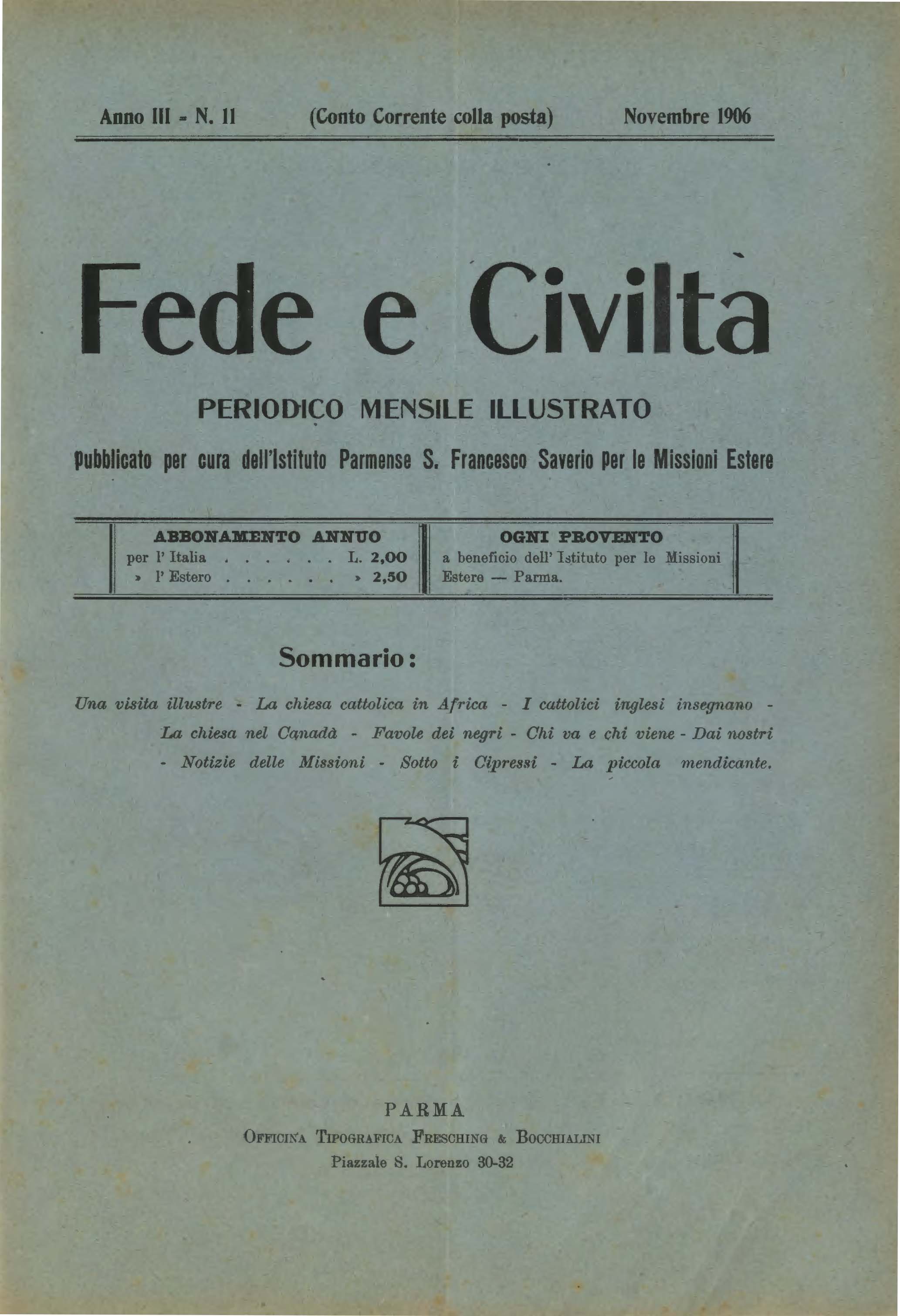 Copertina di 03.1906.11.Fede e Civiltà