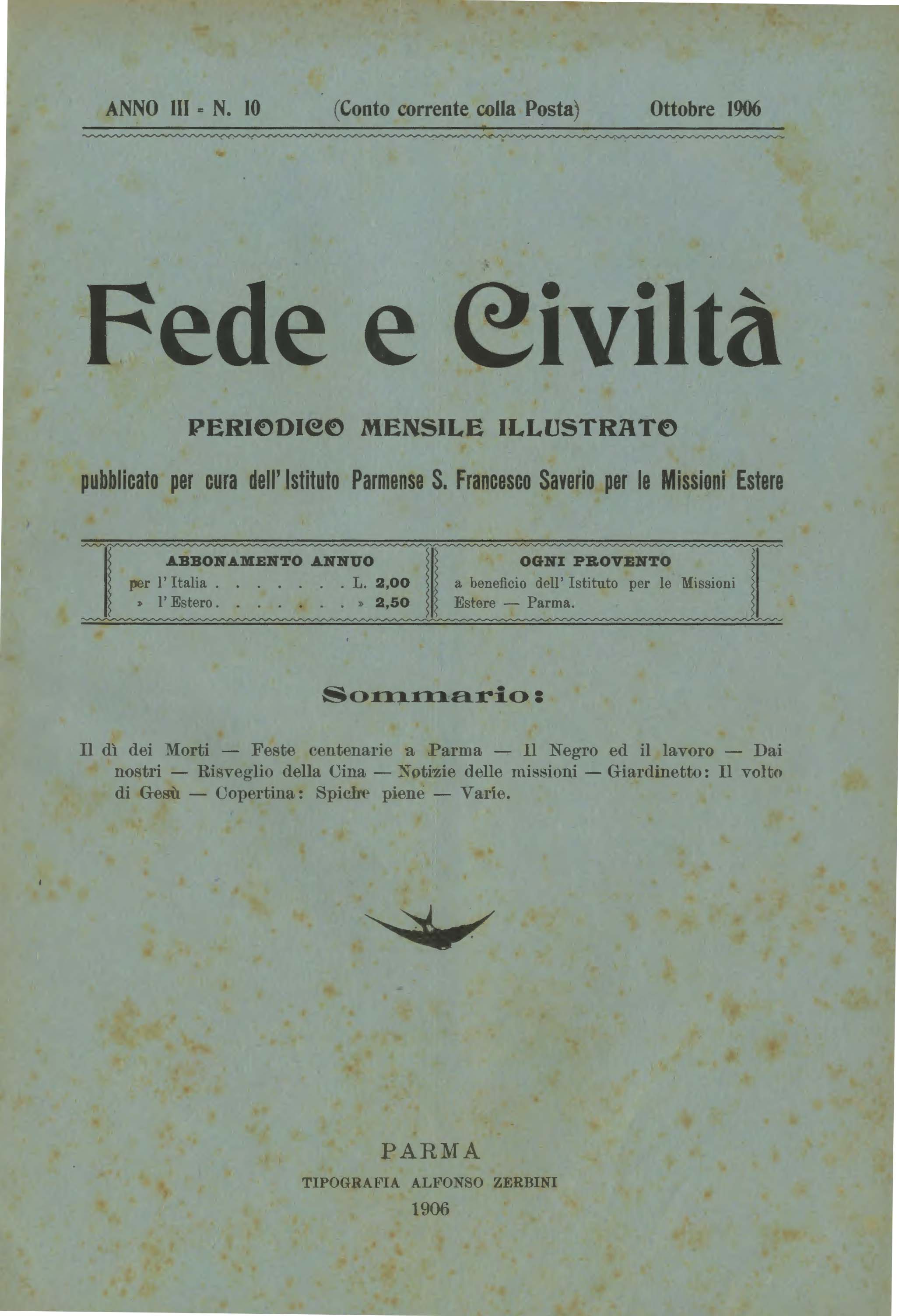 Copertina di 03.1906.10.Fede e Civiltà