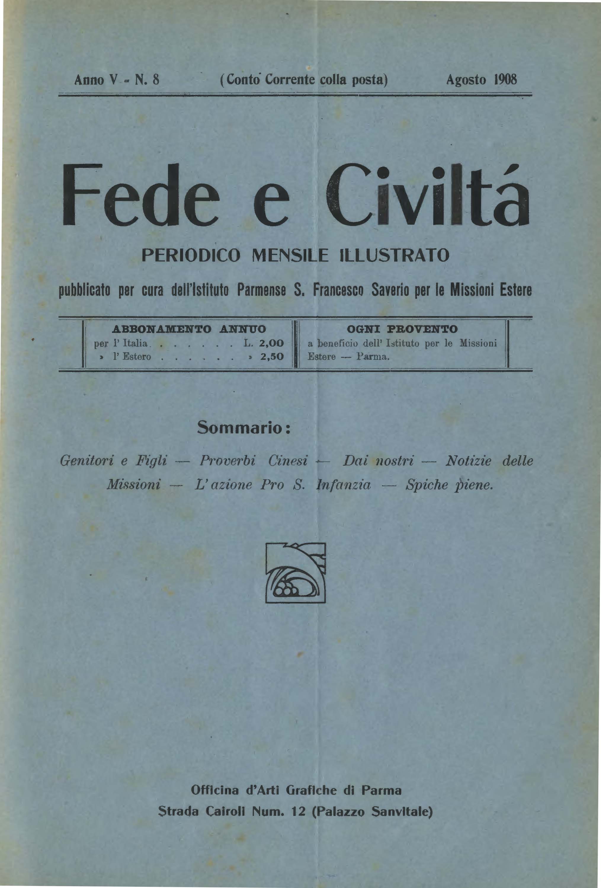 Copertina di 05.1908.08.Fede e Civiltà