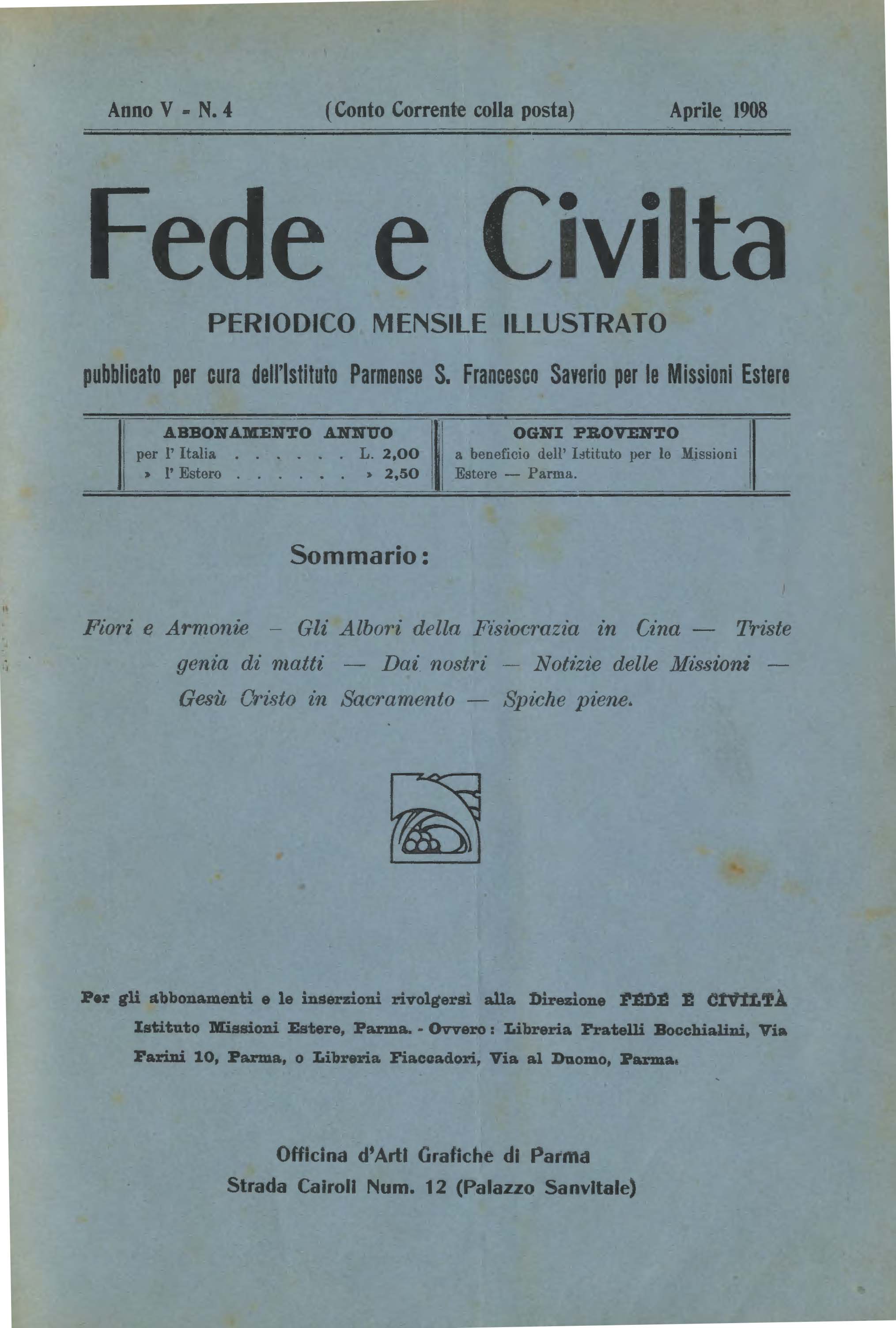 Copertina di 05.1908.04.Fede e Civiltà