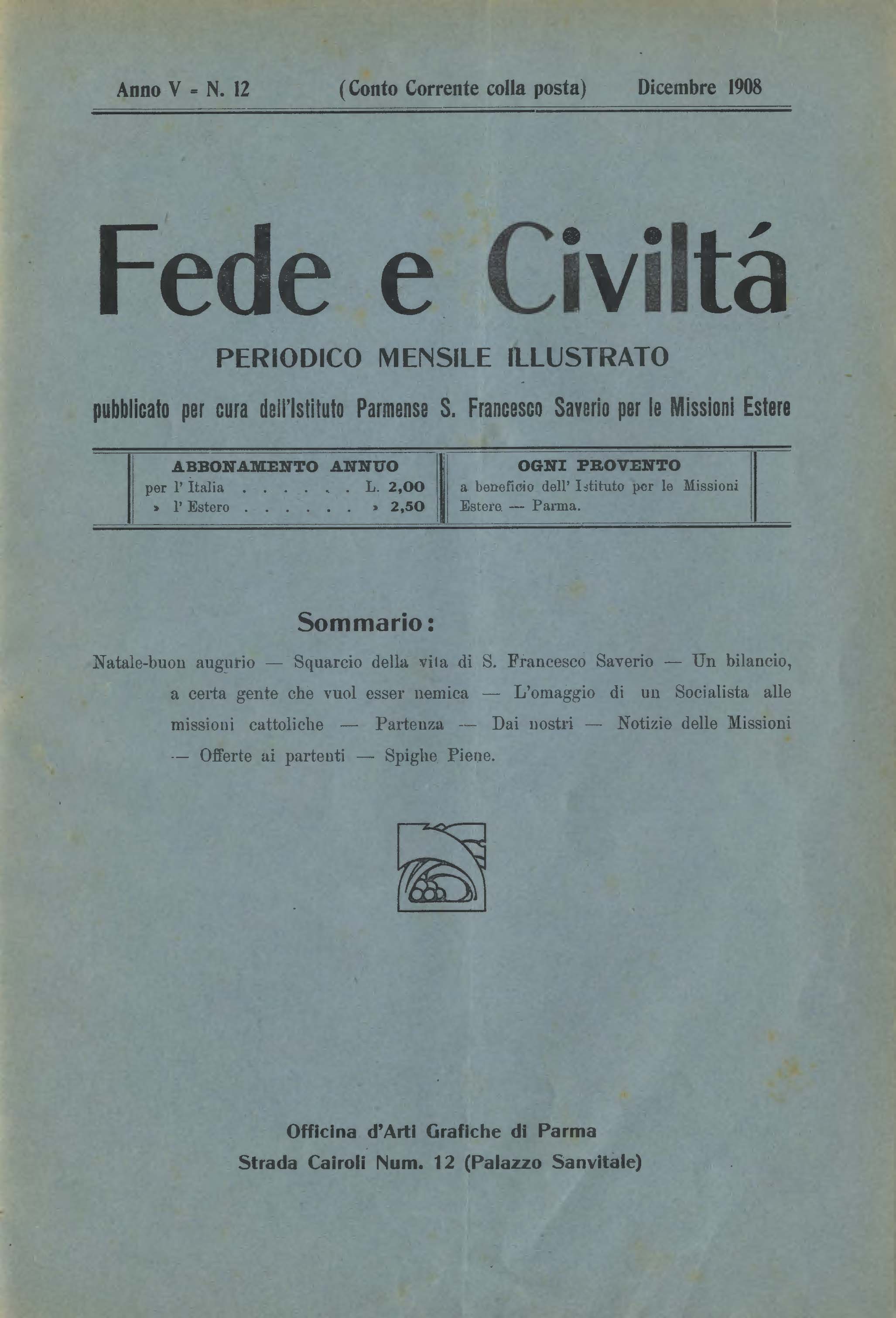 Copertina di 05.1908.12.Fede e Civiltà