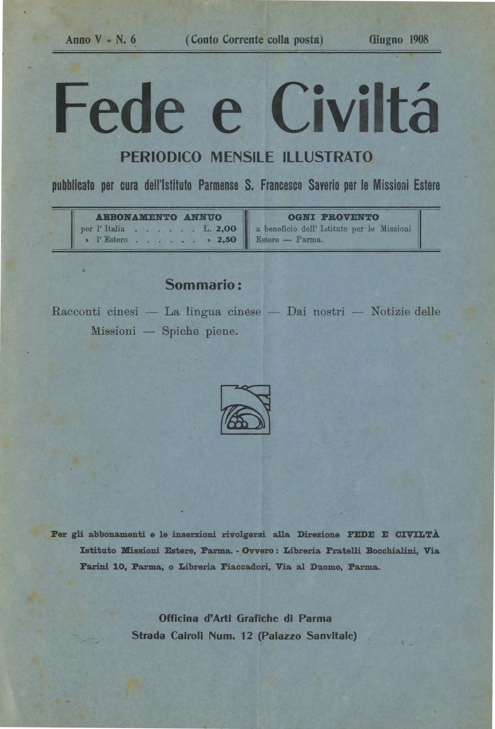 Copertina di 05.1908.06.Fede e Civiltà