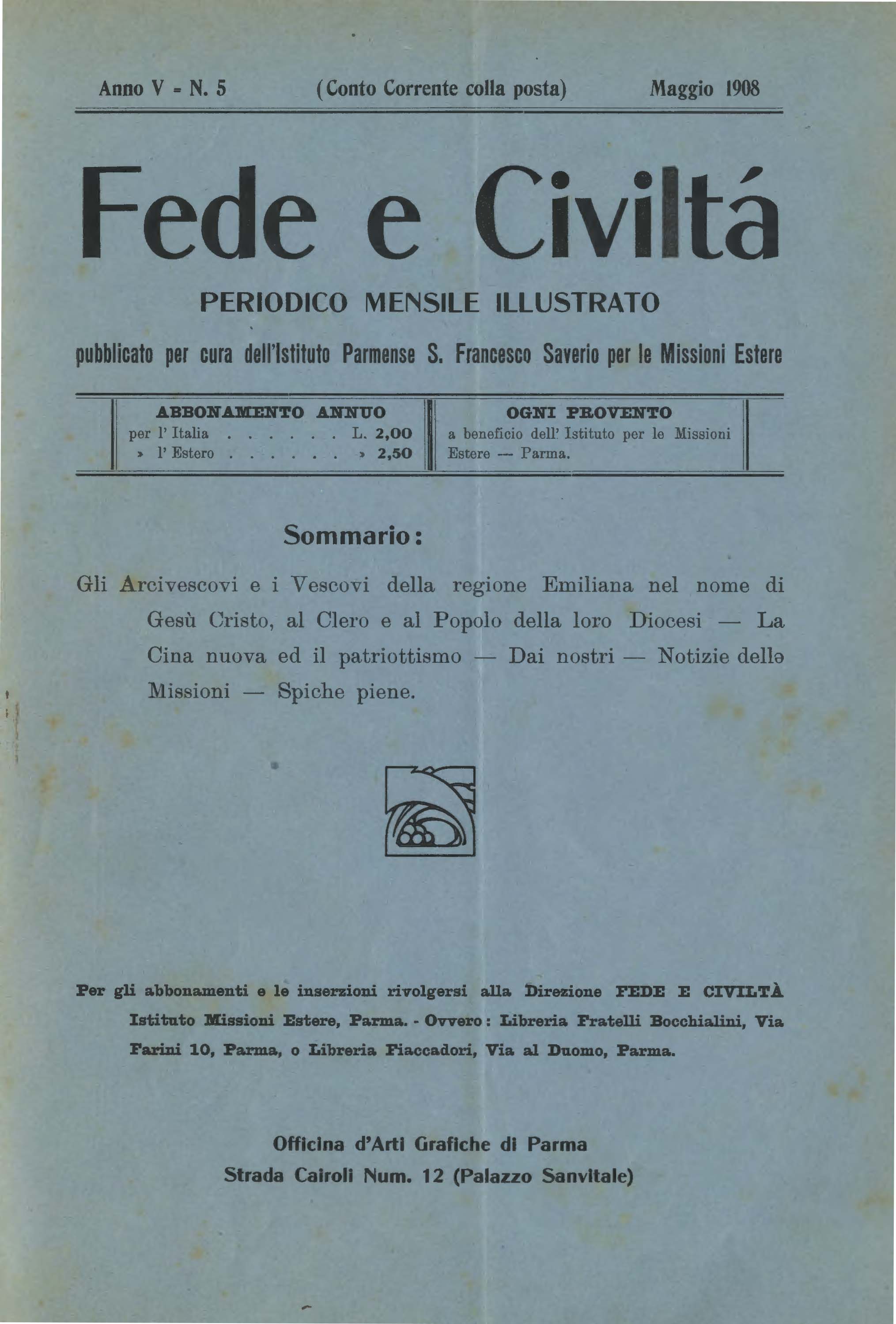 Copertina di 05.1908.05.Fede e Civiltà