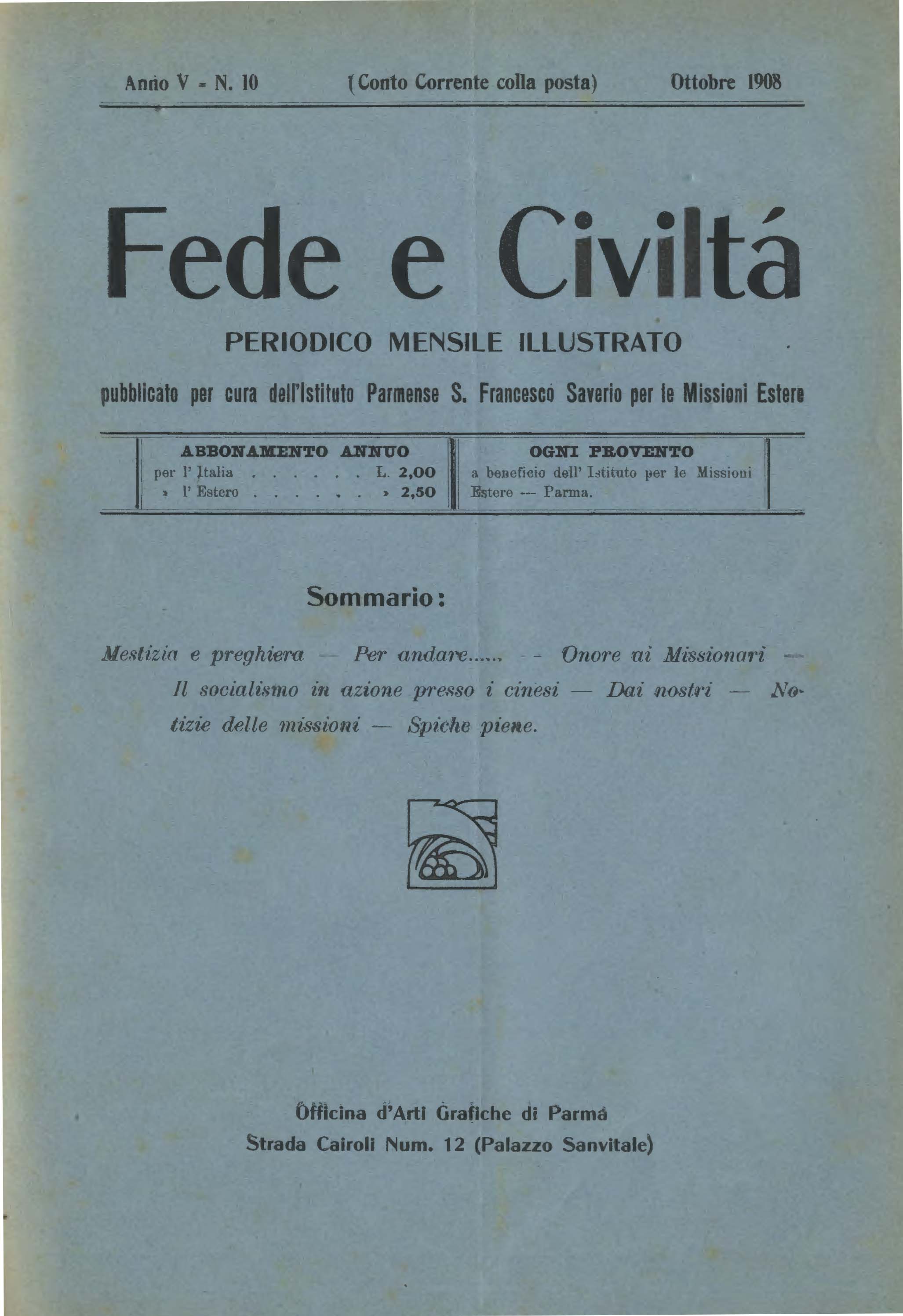 Copertina di 05.1908.10.Fede e Civiltà
