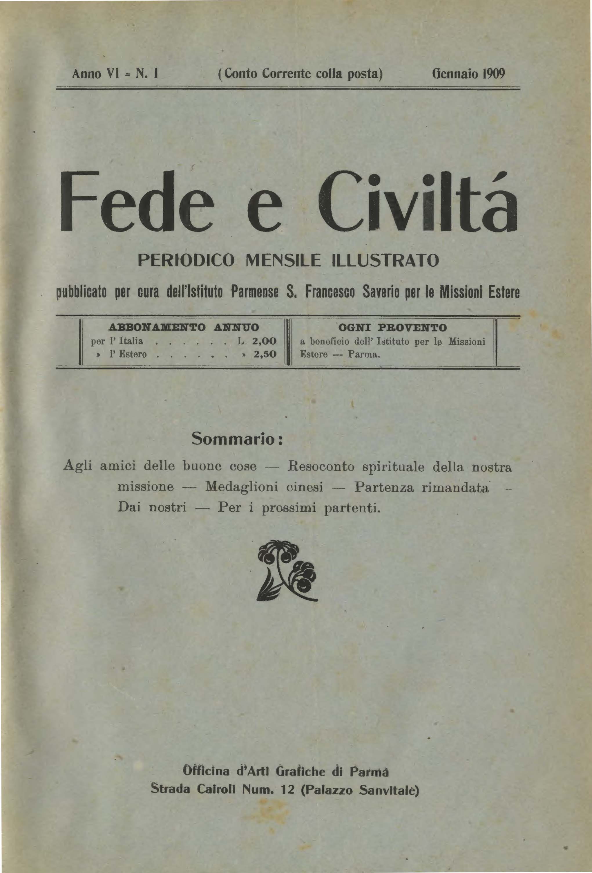 Copertina di 06.1909.01.Fede e Civiltà
