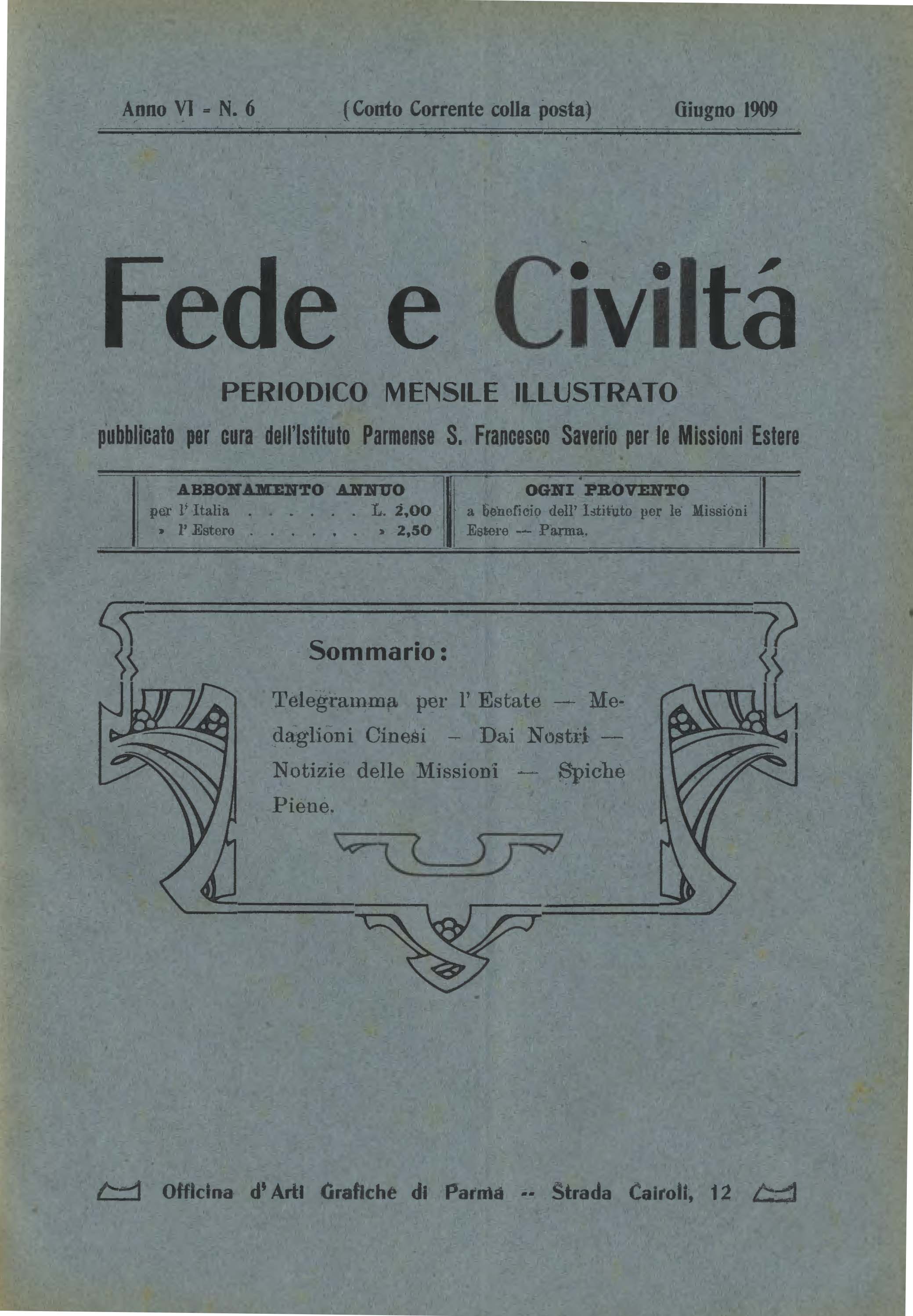 Copertina di 06.1909.06.Fede e Civiltà