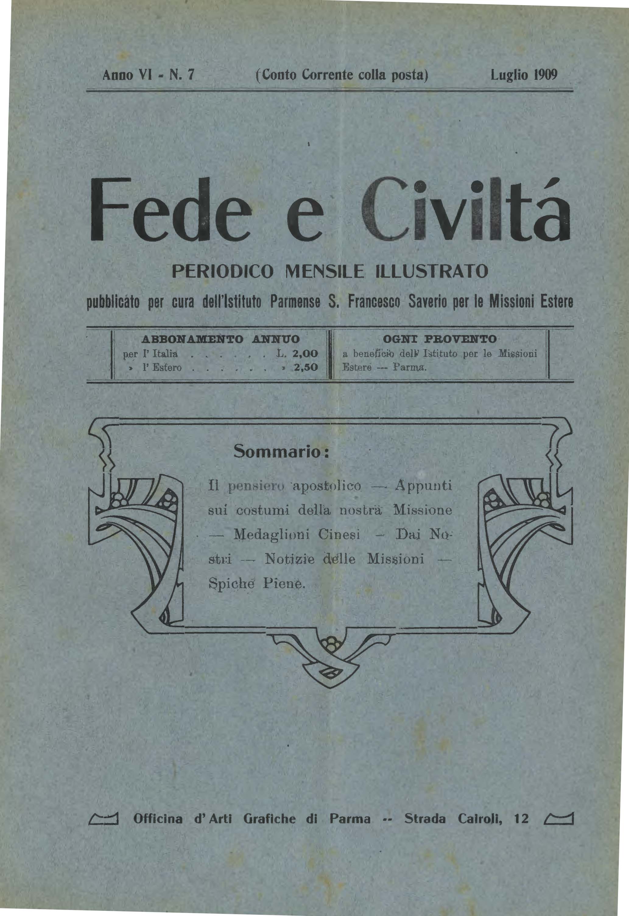 Copertina di 06.1909.07.Fede e Civiltà