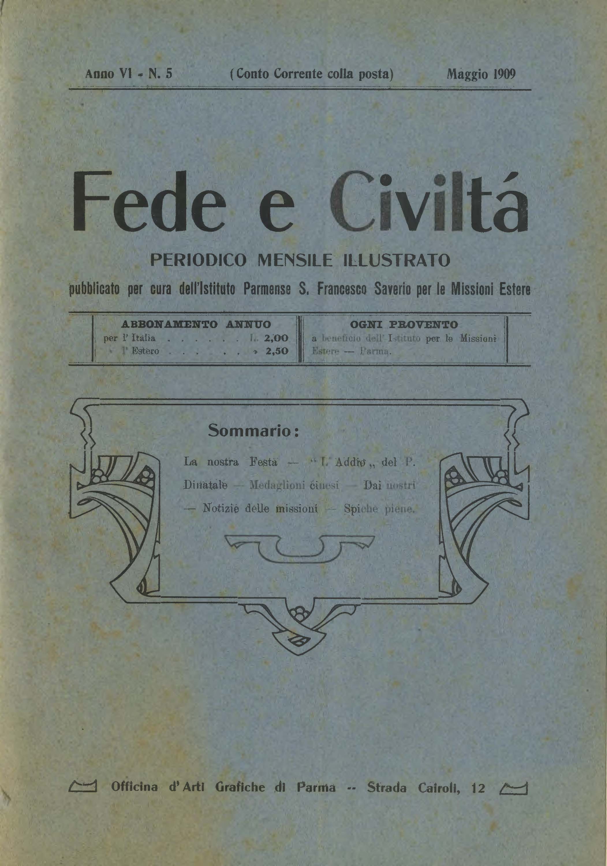 Copertina di 06.1909.05.Fede e Civiltà