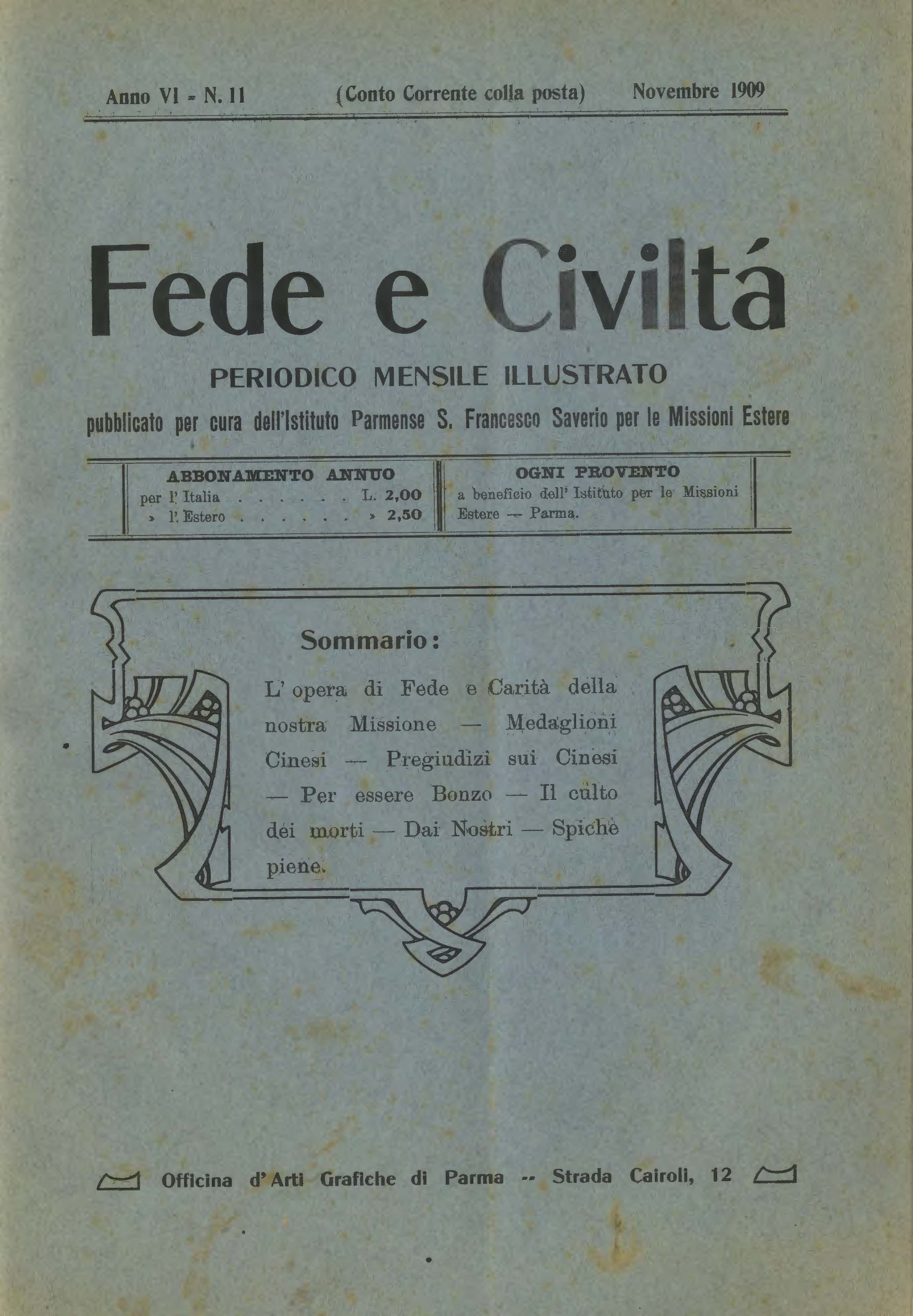 Copertina di 06.1909.11.Fede e Civiltà