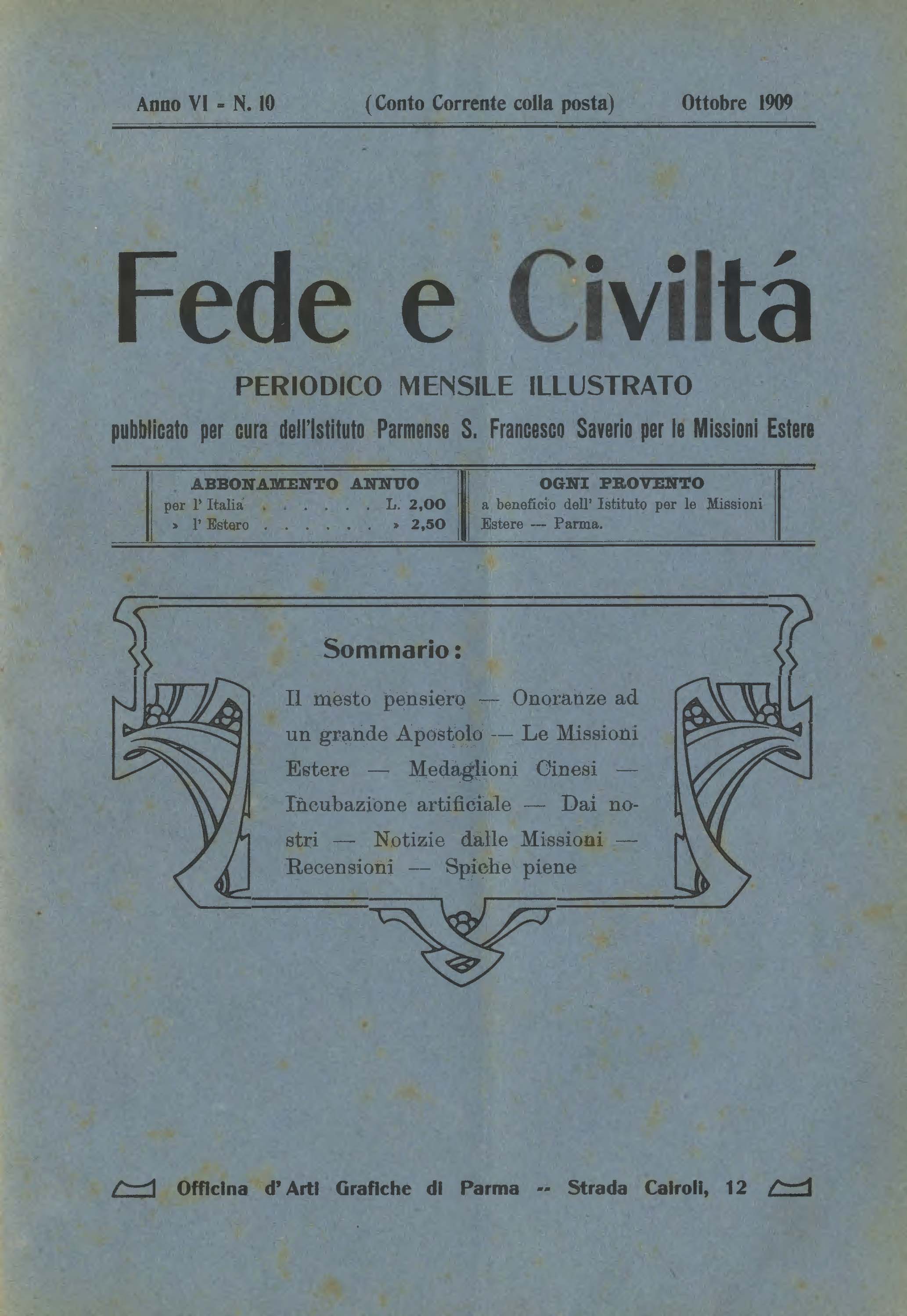 Copertina di 06.1909.10.Fede e Civiltà