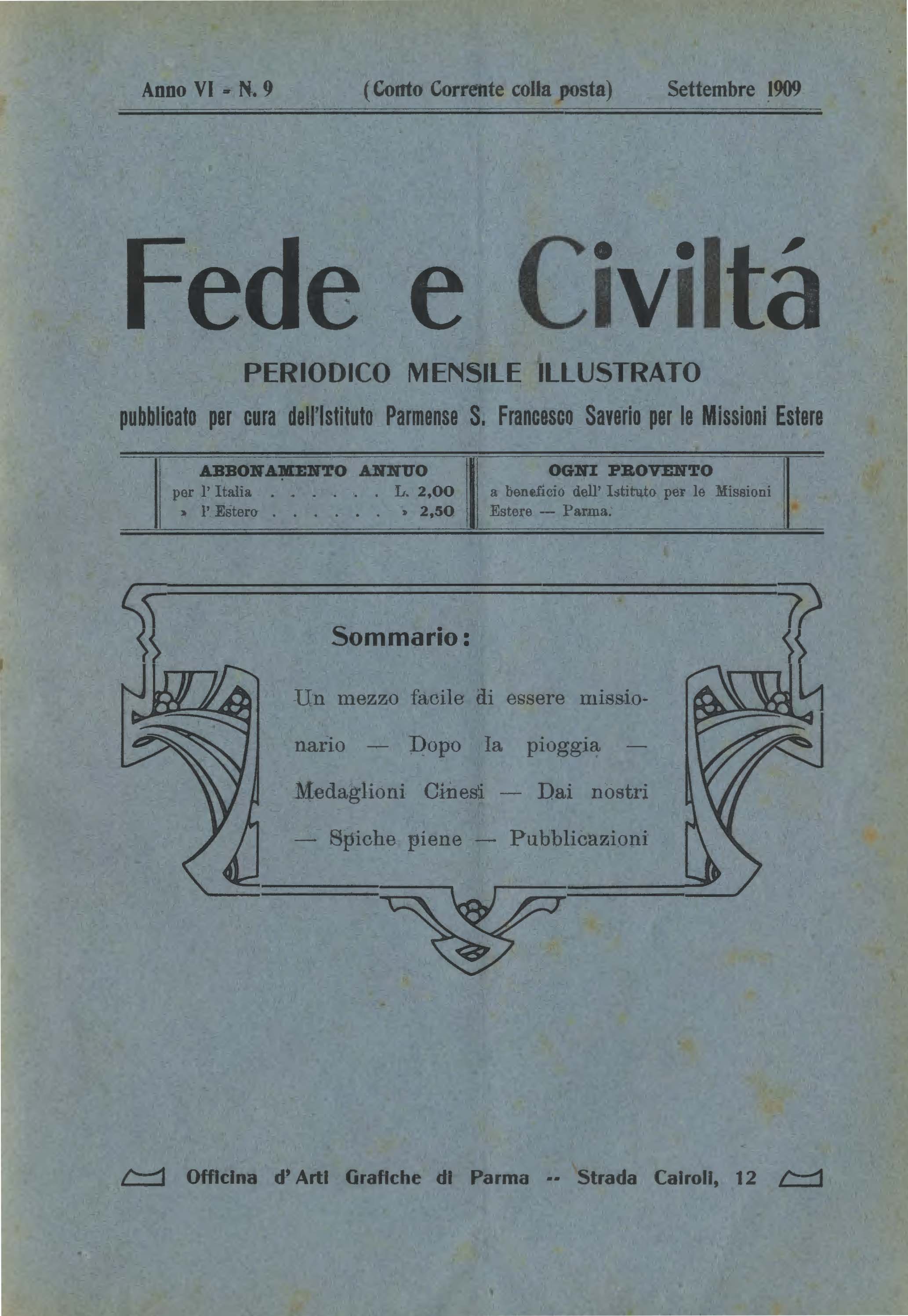 Copertina di 06.1909.09.Fede e Civiltà