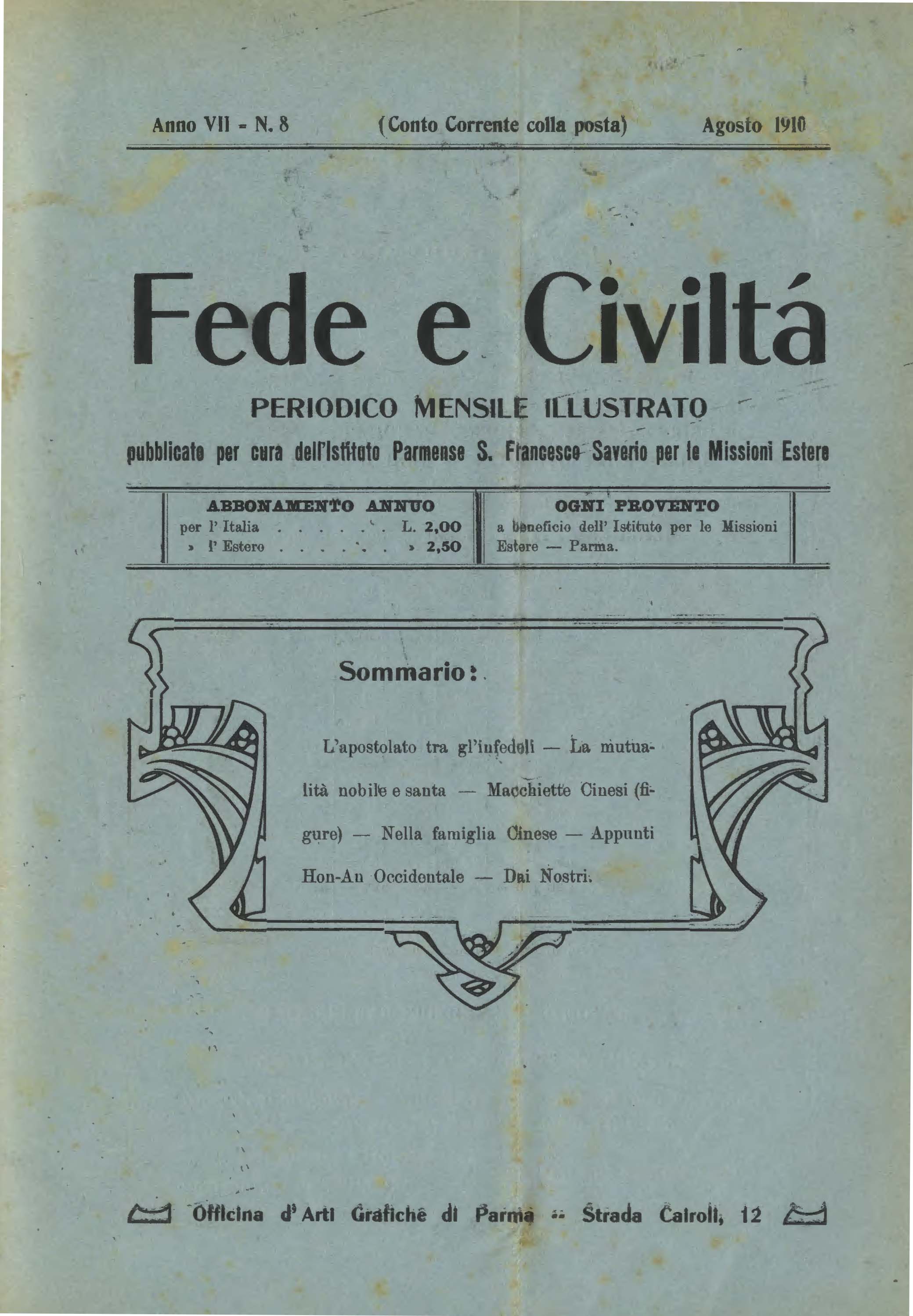 Copertina di 07.1910.08.Fede e Civiltà