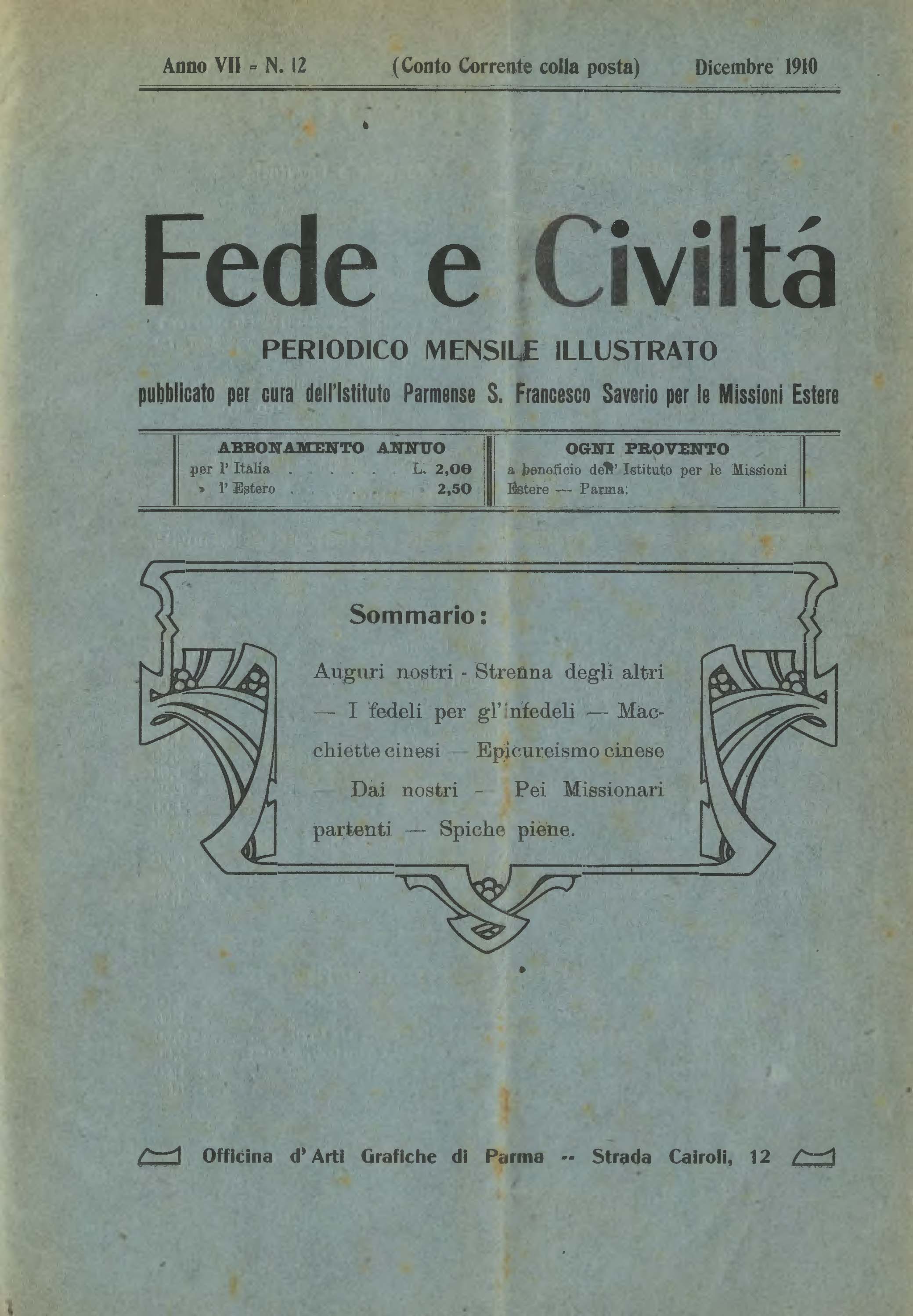 Copertina di 07.1910.12.Fede e Civiltà