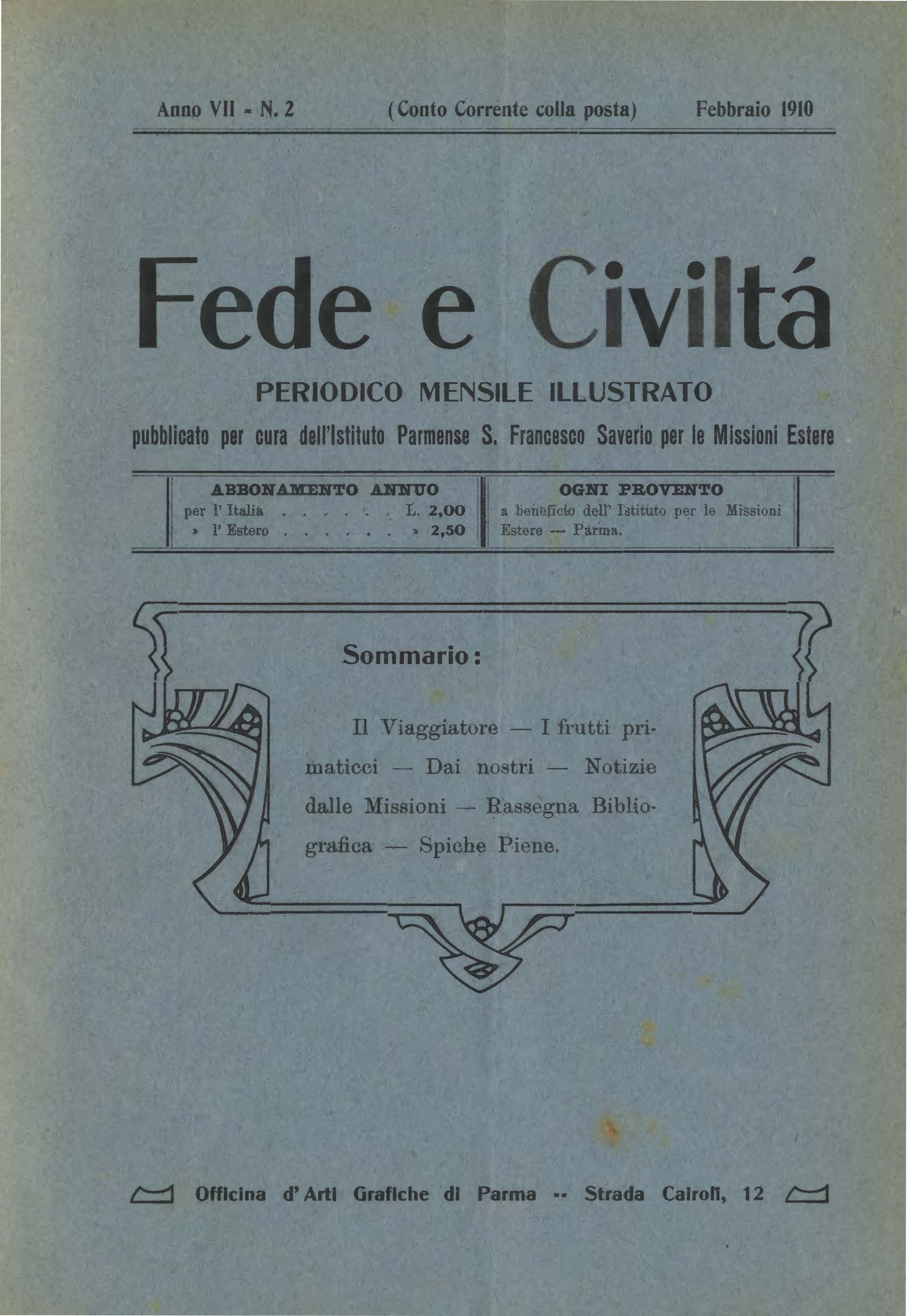 Copertina di 07.1910.02.Fede e Civiltà