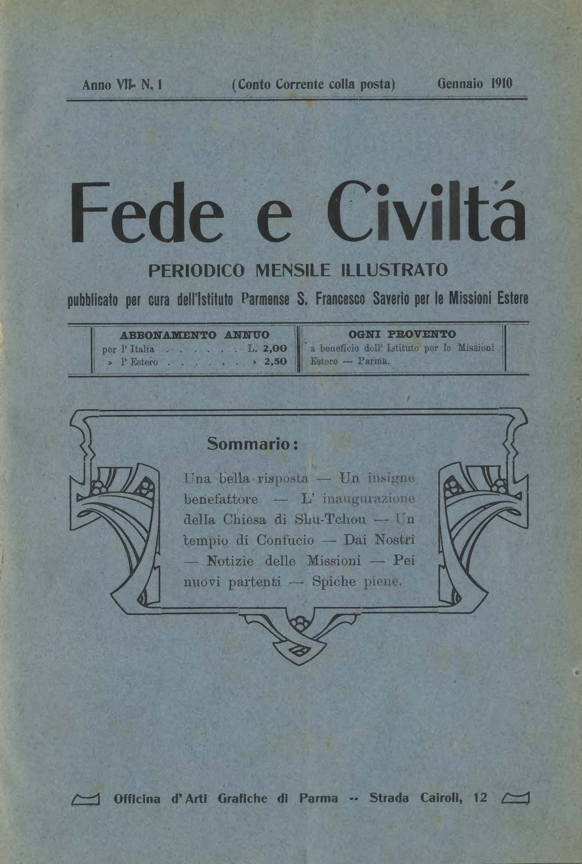 Copertina di 07.1910.01.Fede e Civiltà