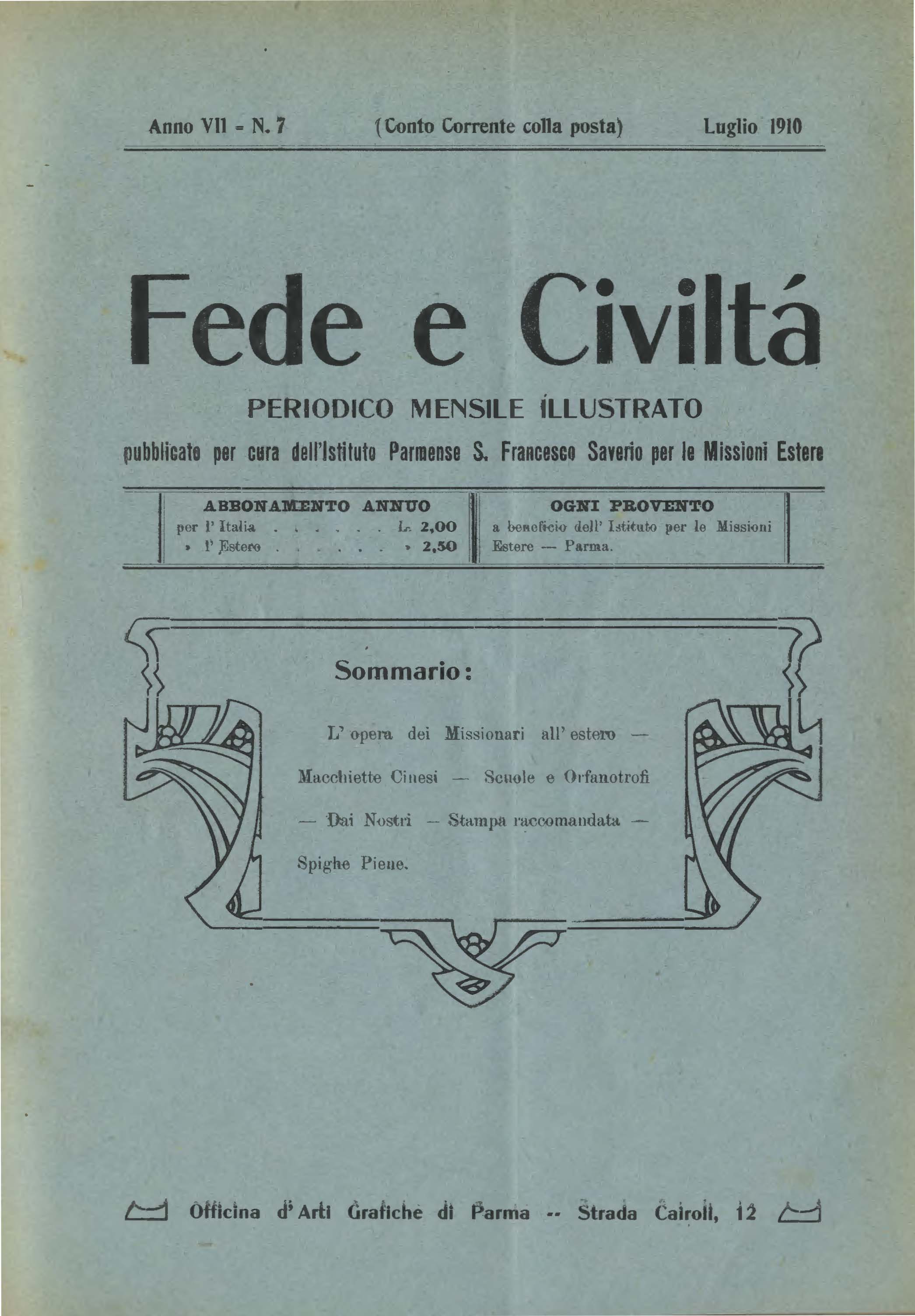 Copertina di 07.1910.07.Fede e Civiltà