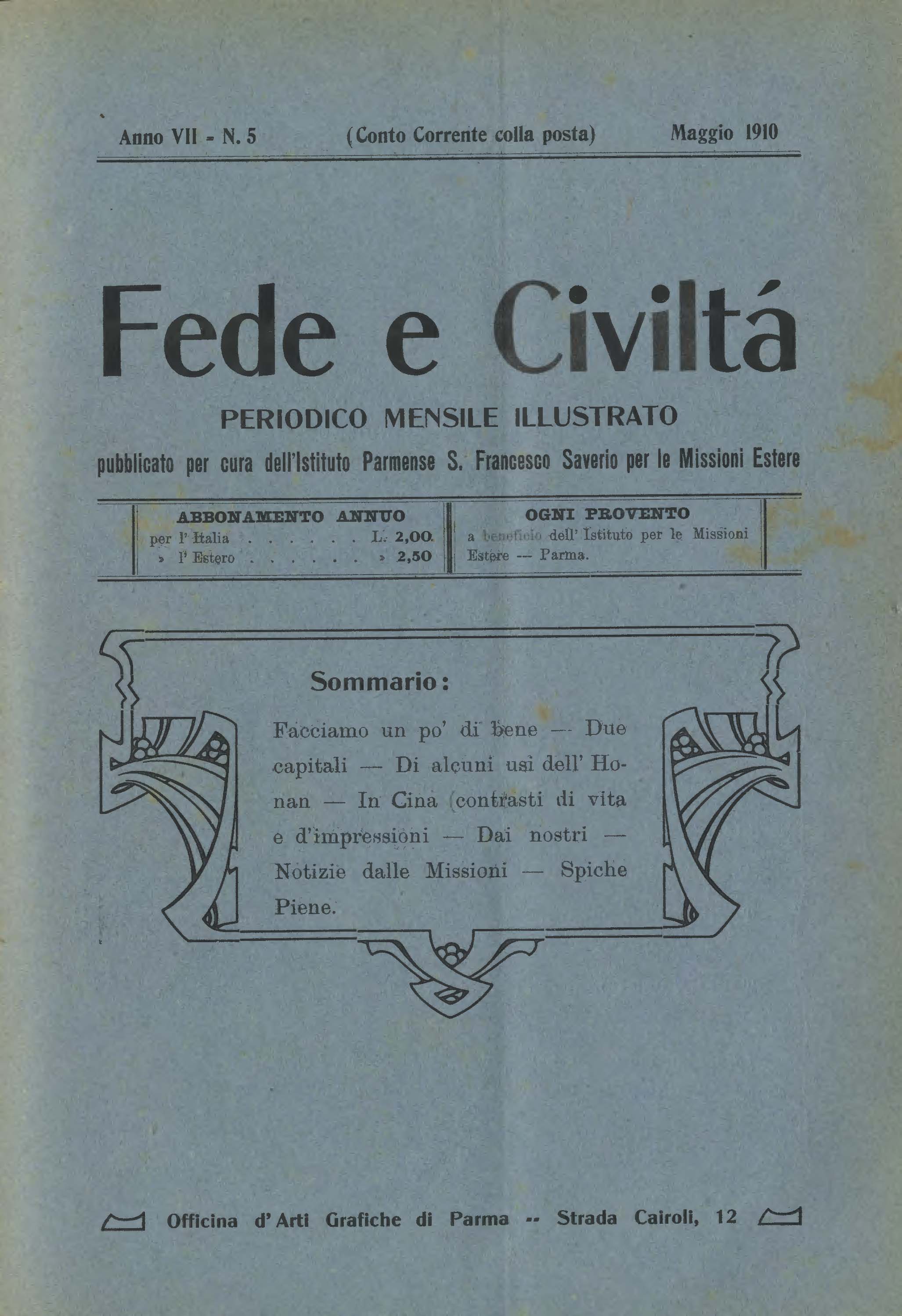 Copertina di 07.1910.05.Fede e Civiltà