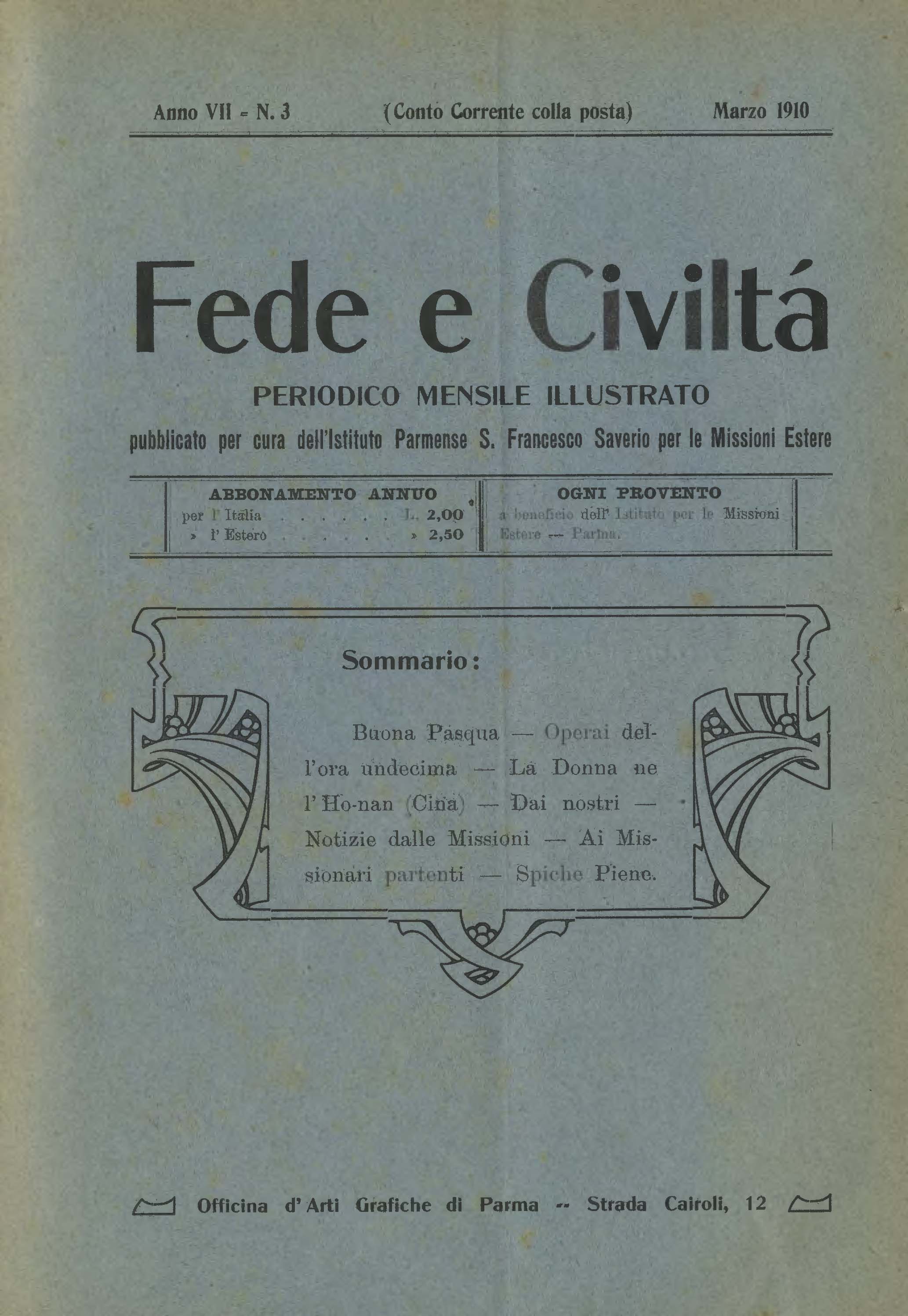 Copertina di 07.1910.03.Fede e Civiltà