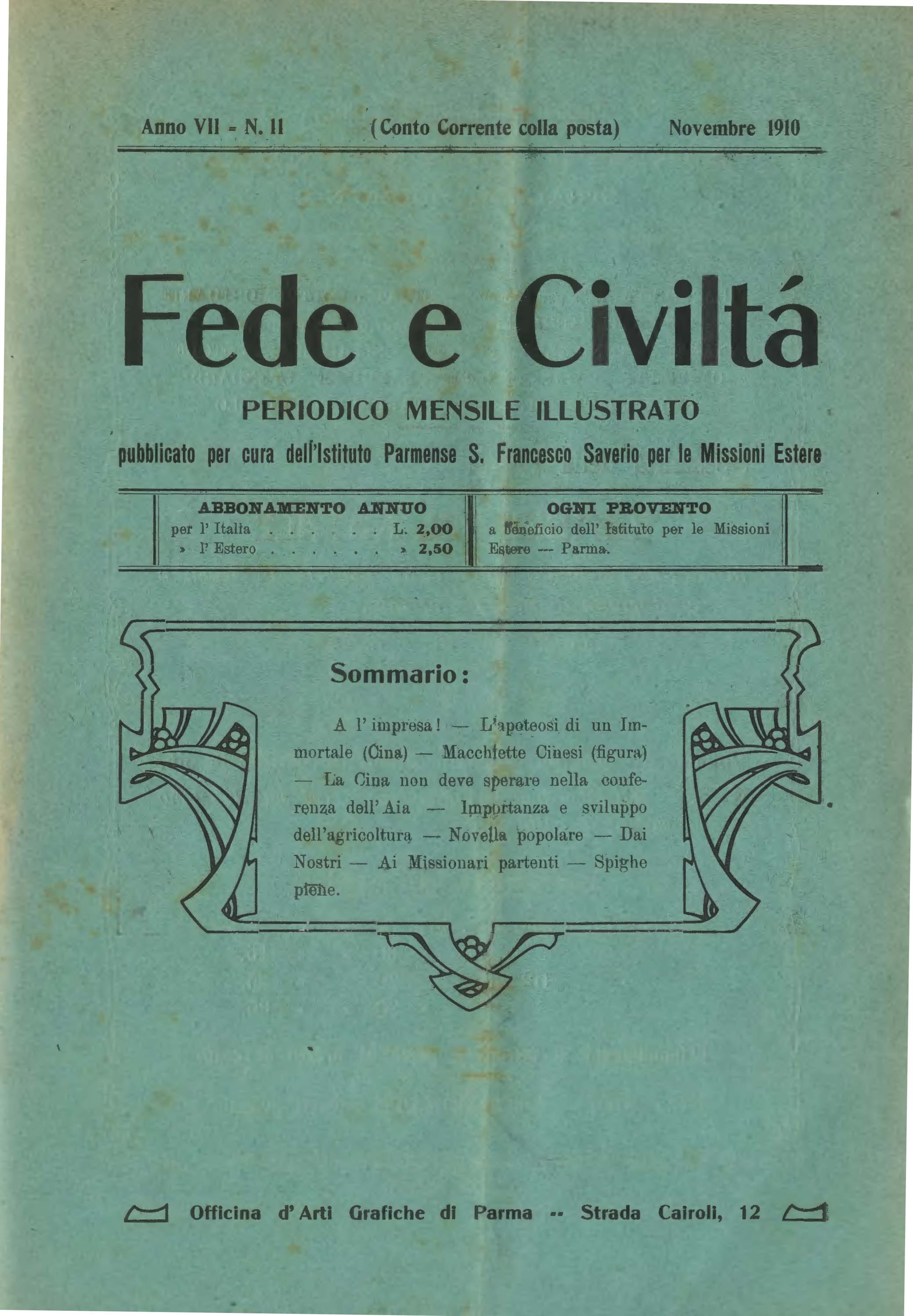 Copertina di 07.1910.11.Fede e Civiltà