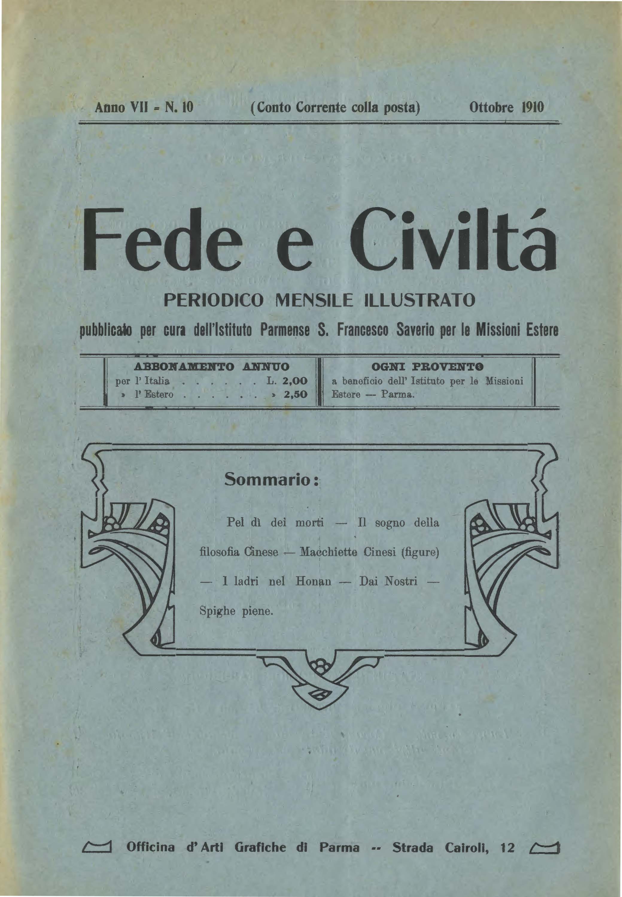 Copertina di 07.1910.10.Fede e Civiltà