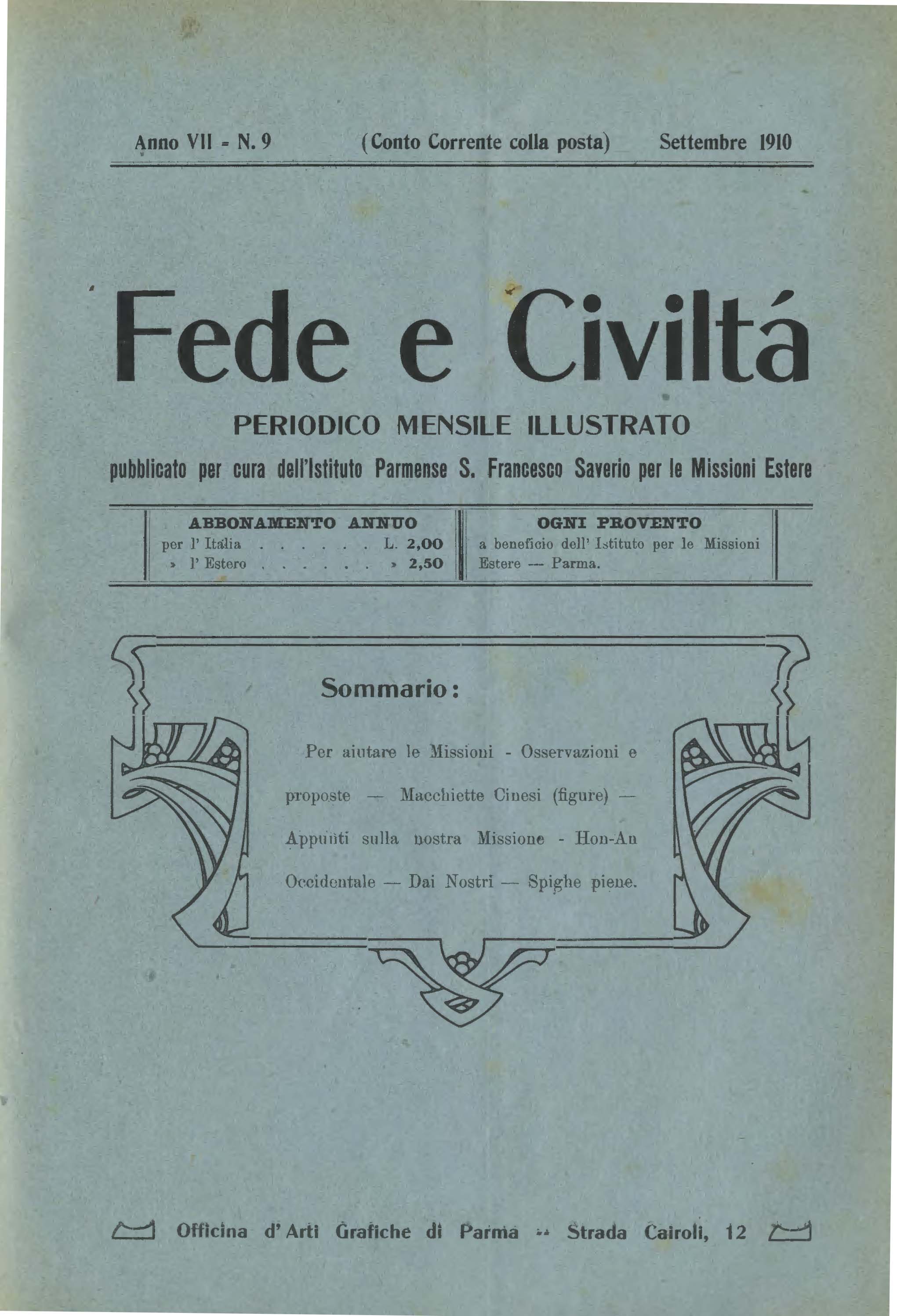 Copertina di 07.1910.09.Fede e Civiltà