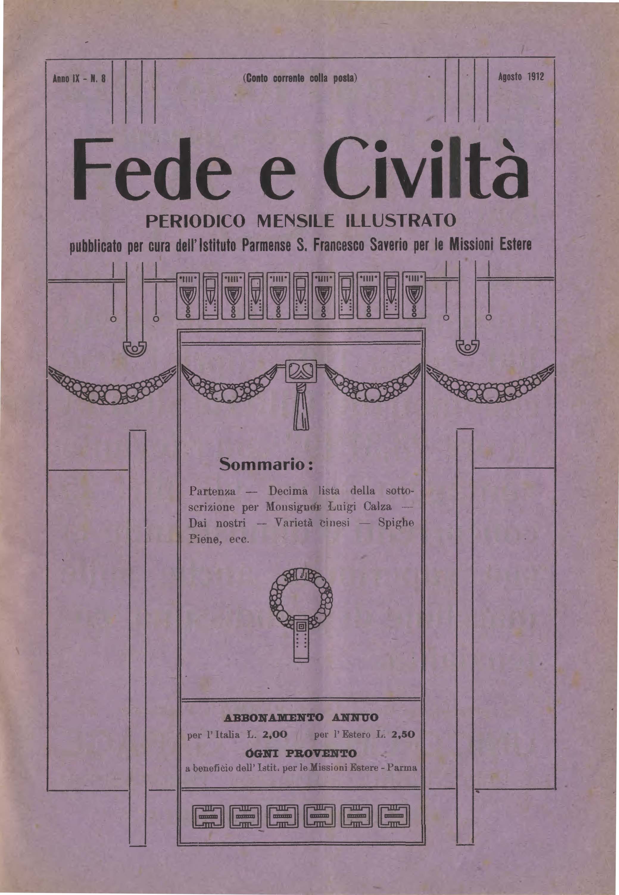 Copertina di 09.1912.08.Fede e Civiltà