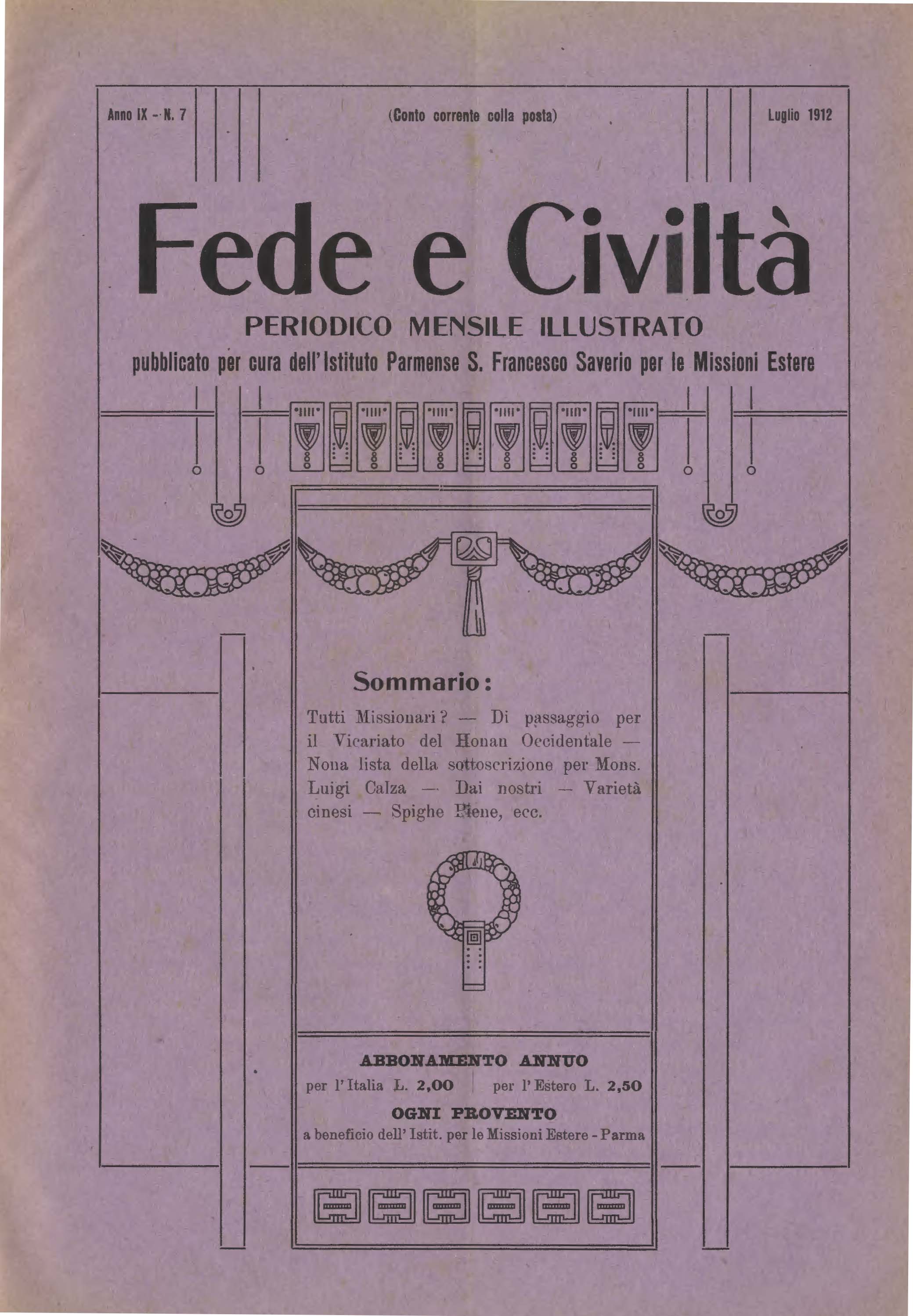 Copertina di 09.1912.07.Fede e Civiltà