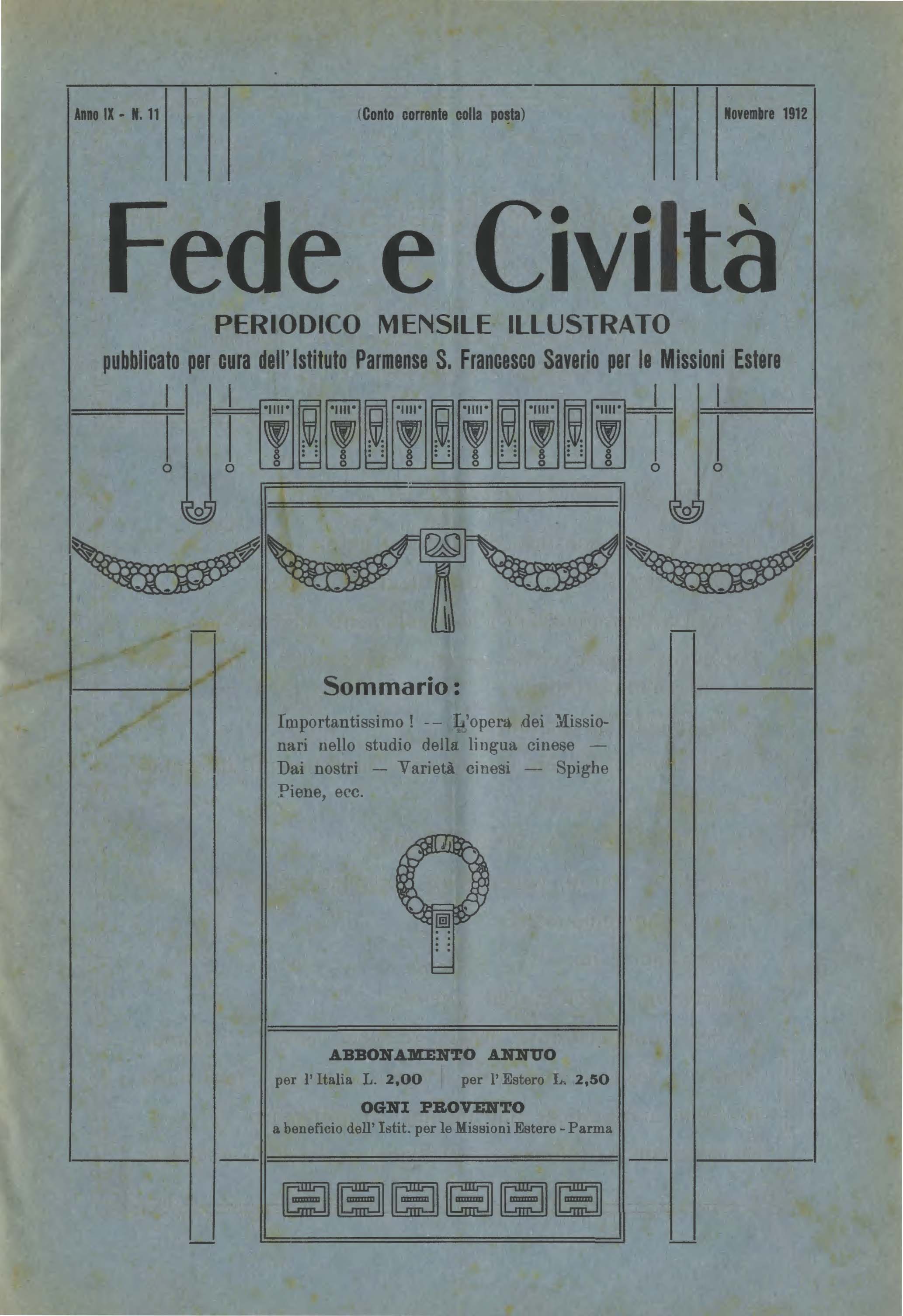 Copertina di 09.1912.11.Fede e Civiltà