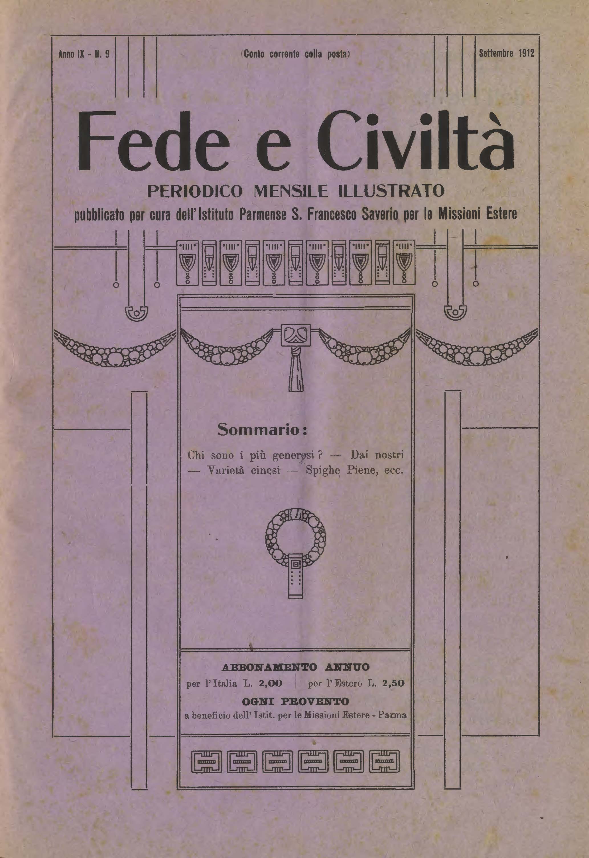 Copertina di 09.1912.09.Fede e Civiltà